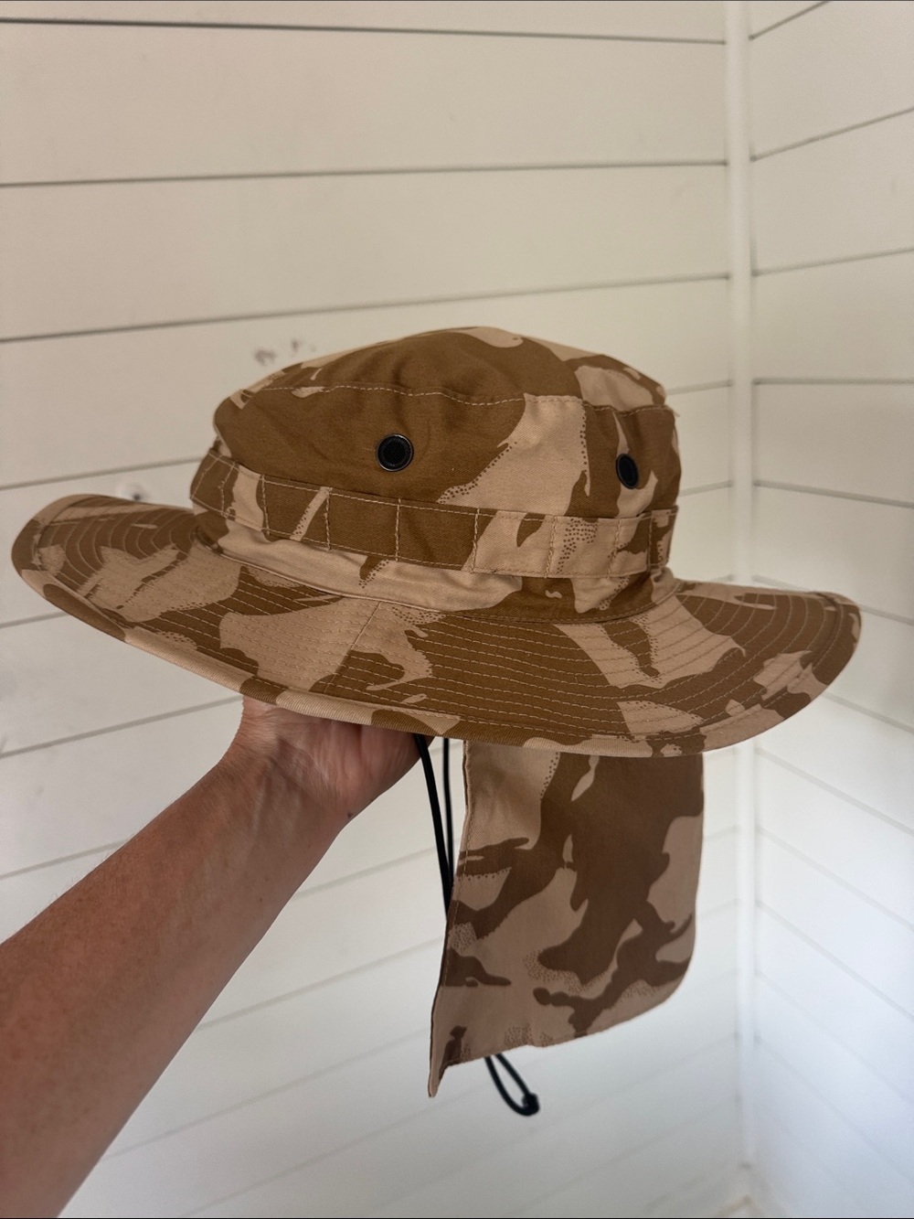 Bush Army Size 59 cm (L) Military Boonie Bucket  British Desert Camo w/ sun flap